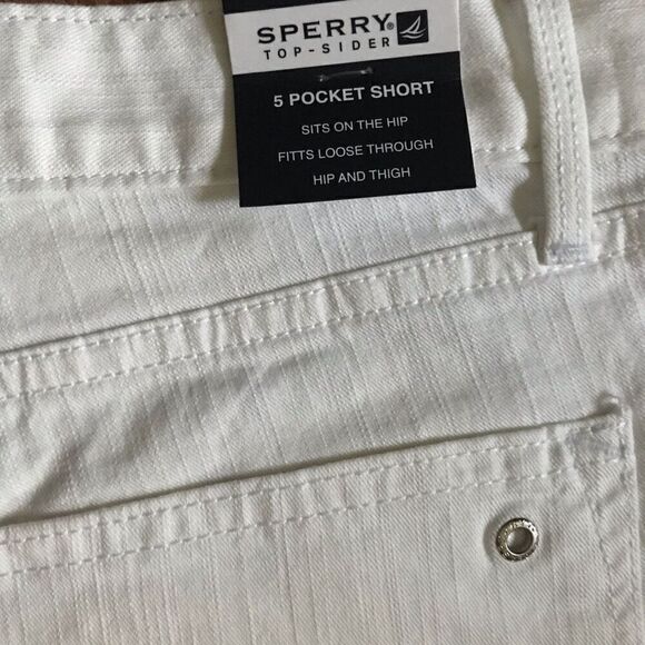 Sperry top-sider Shorts Size 6 White New with tags summer vacation 5 pocket - Picture 4 of 5